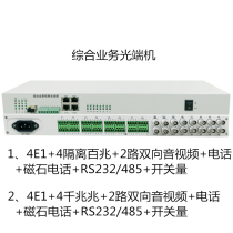 Multi-service 4-8-channel bidirectional video switching isolation network optical transceiver 4E1 Gigabit network video optical transceiver