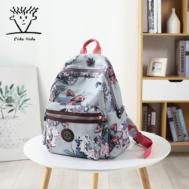 The Fidudi is all 2021 new women's bag double shoulder bag printed super light bag waterproof nylon bag casual bag sports bag