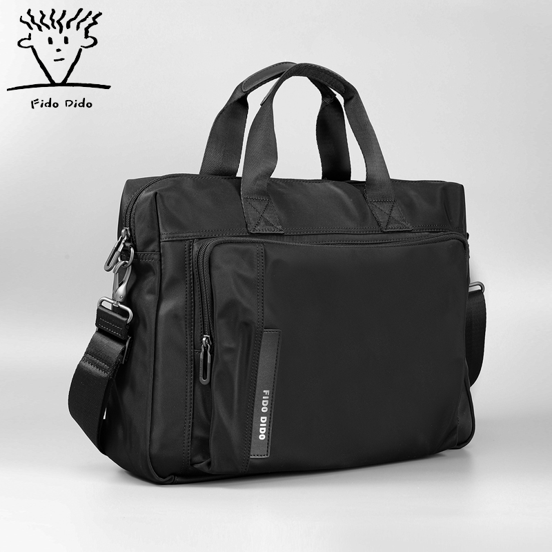 Fidudido's new men's handbag horizontal cross-body shoulder bag shoulder bag 15-inch kumon computer bag Oxford cloth