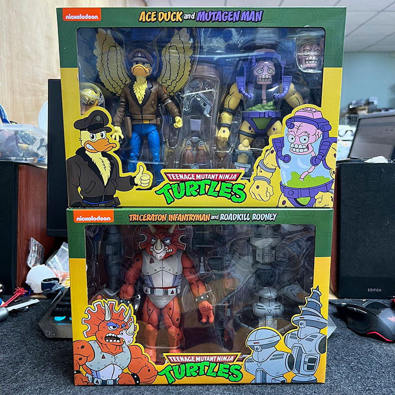 Authentic Neca Teenage Mutant Ninja Turtles Animated Version Turtles Soldier Ghost Foot Clan Ace Duck Action Figure Model