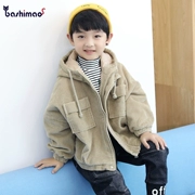 Áo khoác bé trai mùa thu 2018 mới to boy boy cotton Hàn Quốc dày trẻ em mùa đông đẹp trai áo gió