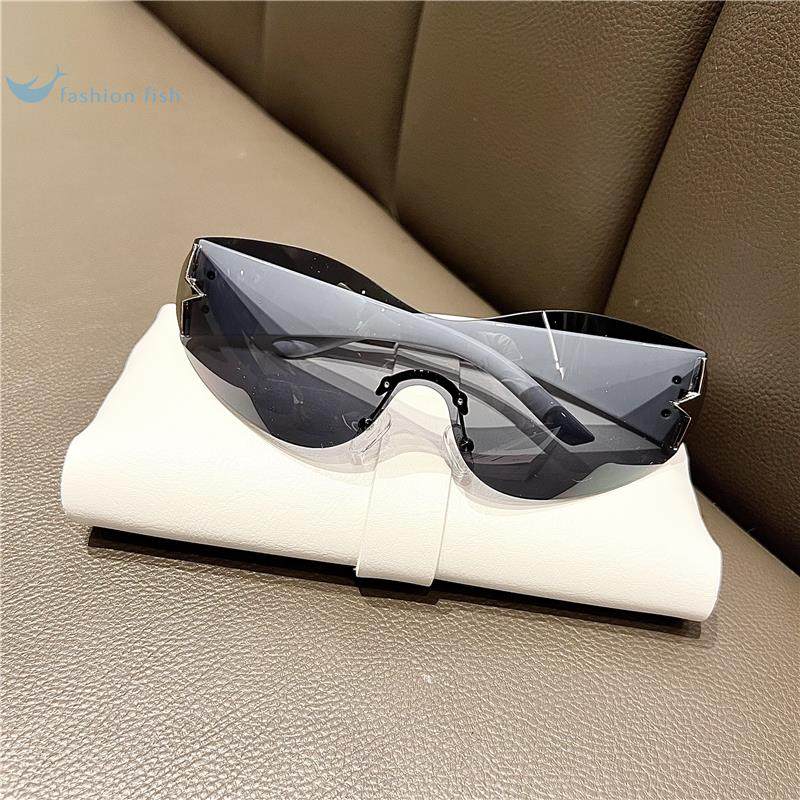 European and American Style Frameless Five-Pointed Star Integrated Women's Trendy Aviator Sunglasses Millennium Hot Girl Style Sunshade Sunglasses Yj
