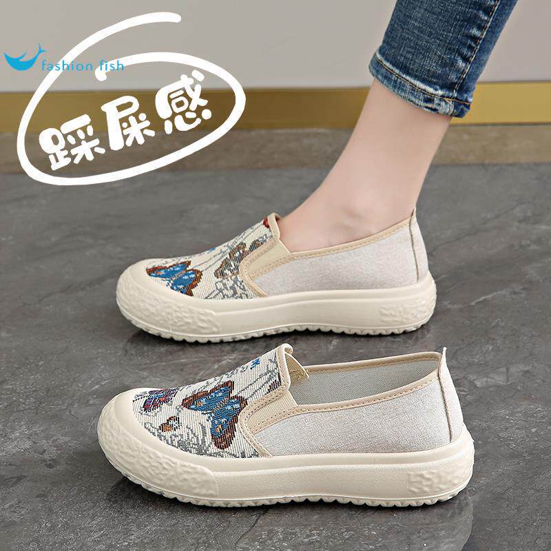 Women's Cloth Shoes, Old Beijing Style, Comfortable Slip-On Casual Shoes for Moms, Summer Travel Shoes, Canvas Shoes Women's Cloth Shoes, Old Beijing Style, Comfortable Slip-On Casual Shoes for Moms, Summer Travel Shoes, Canvas Shoes