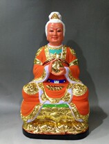 Lishan Old Mother painted with gold camphor wood carved Buddha statue made 40cm