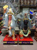 Big Two Master 19 black and white impermanence lacquer line carving art camphor wood carving Buddha statue order 60cm