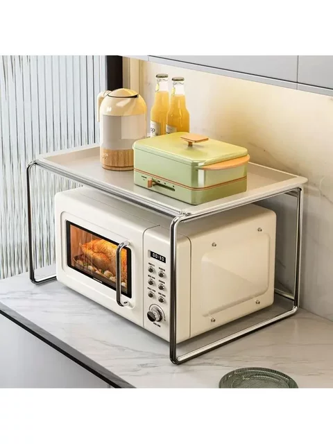 Kitchen microwave oven electric oven multi-function countertop storage rack household style stainless steel oven bracket storage