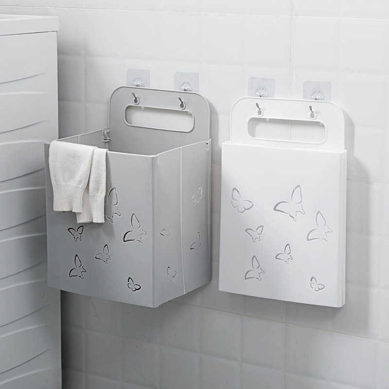 Home Wall Hanging Dirty Clothes Storage Basket Foldable Change Clothes Laundry Basket Household Plastic Clothes Basket Dirty Clothes Basket
