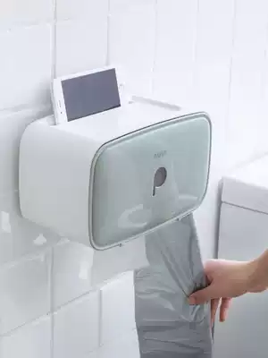 Home waterproof tissue box toilet non-punching sanitary paper box cosmetic room creative reel sanitary paper tube household rack