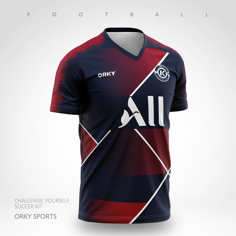 ORKY Voli Personality Customized Football Suit Suit Men Short Sleeve Training Wear for adult jersey Inprint sportswear