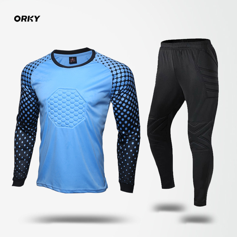 Vocae: football gantry goalkeeper clothes with protective pads goalkeeper clothes can be printed