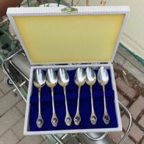 Original box ~ Made in Japan 1980s antique silver spoon nickel silver