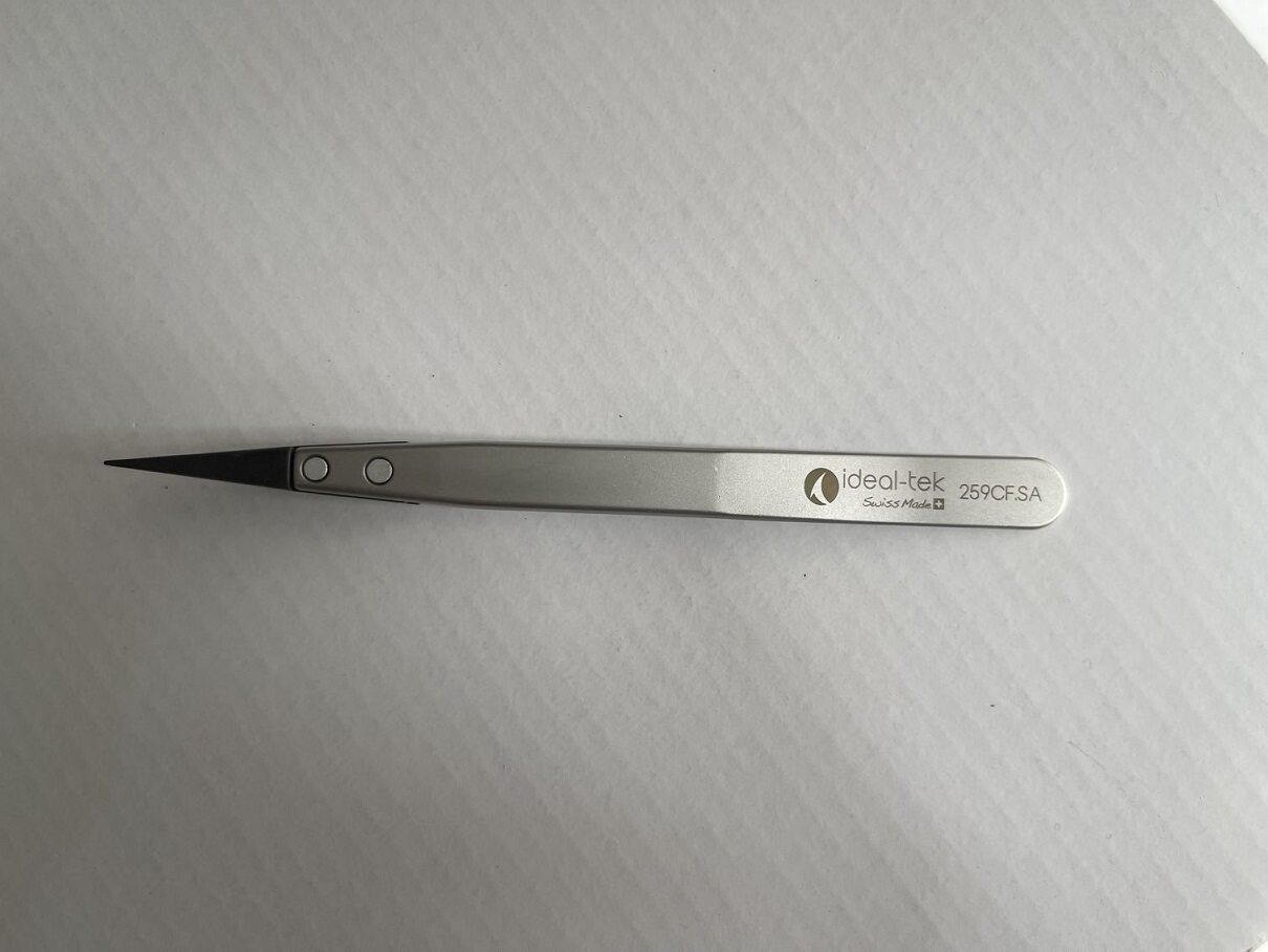 Swiss ideal-tek tweezers 259CF SA ESD tweezer antistatic pointed tweezers Swiss tweezers
