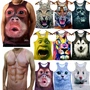 Funny Doodle Monkey 3d Gorilla Sweat Vest Swear Cơ bắp Đàn ông Sáng tạo Mô hình Động vật ba chiều áo thun 3 lỗ