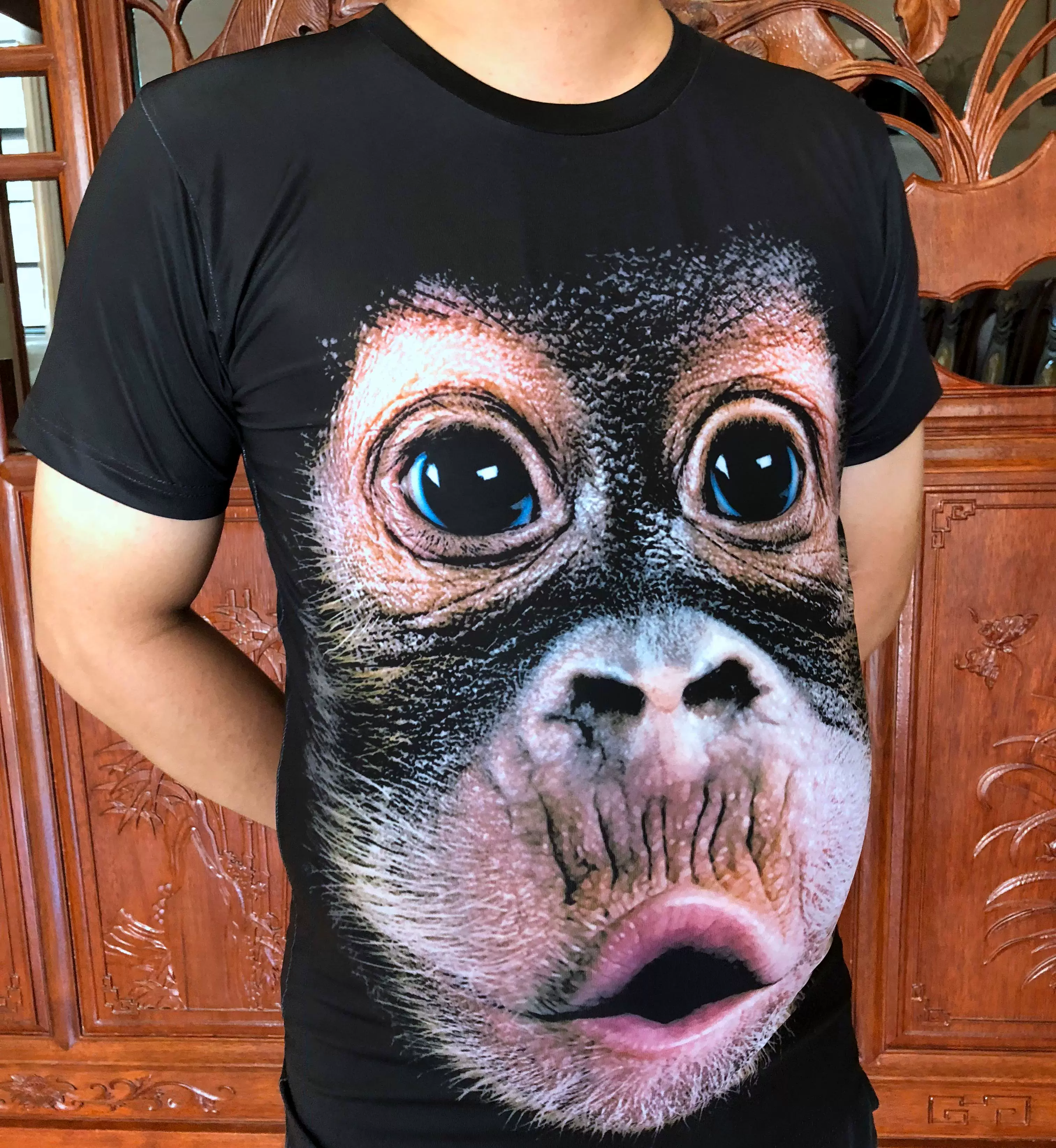 Funny Doodle Monkey 3d Gorilla Sweat Vest Fat Fat Kích thước lớn của nam giới Sáng tạo mô hình động vật ba chiều áo lót nam sát nách