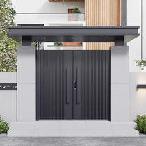 Chinese-style villa electric double-door rural self-built house single-double aluminum alloy courtyard door outdoor garden door