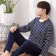 100% cotton kinh doanh đồ ngủ nam mùa xuân và mùa thu nam mặc thể thao giản dị cotton dài tay phục vụ nhà