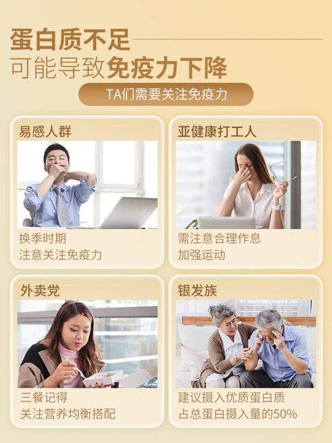 Tomson By-Health Gold Protein Powder Enhances Immunity with Dual Animal and Plant Proteins, Official Product for Middle-Aged and Elderly People