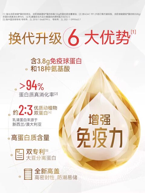 Tomson By-Health Star Diamond Protein Powder Genuine Whey Protein Enhances Immunity in Women for Middle-aged and Elderly Official