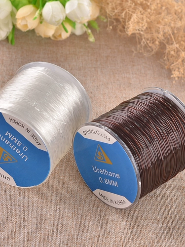 Круглая хрустальная нить прозрачная эластичная нить бусины ручной работы коричневые 0,4 0,8мм эластичная веревка 0,5