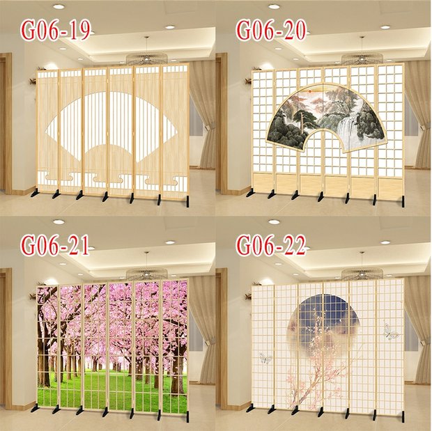 Màn hình mới hai mặt hiên Nhật Bản hiện đại tối giản gấp màn hình thời trang nhà hàng khách sạn phân vùng phòng khách - Màn hình / Cửa sổ vách bình phong gỗ
