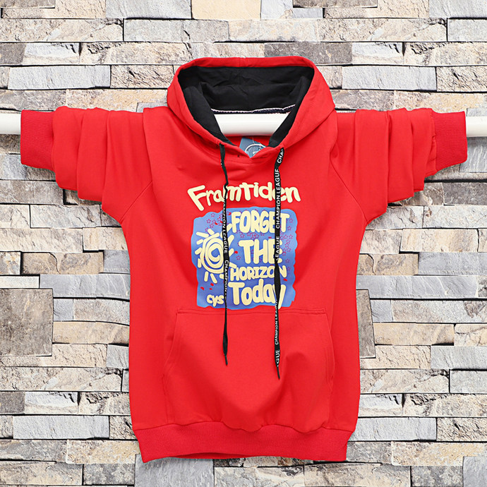 Spring and autumn Korean version of the trendy children's sweater big children's cotton hoodie youth increase loose hooded top loose single