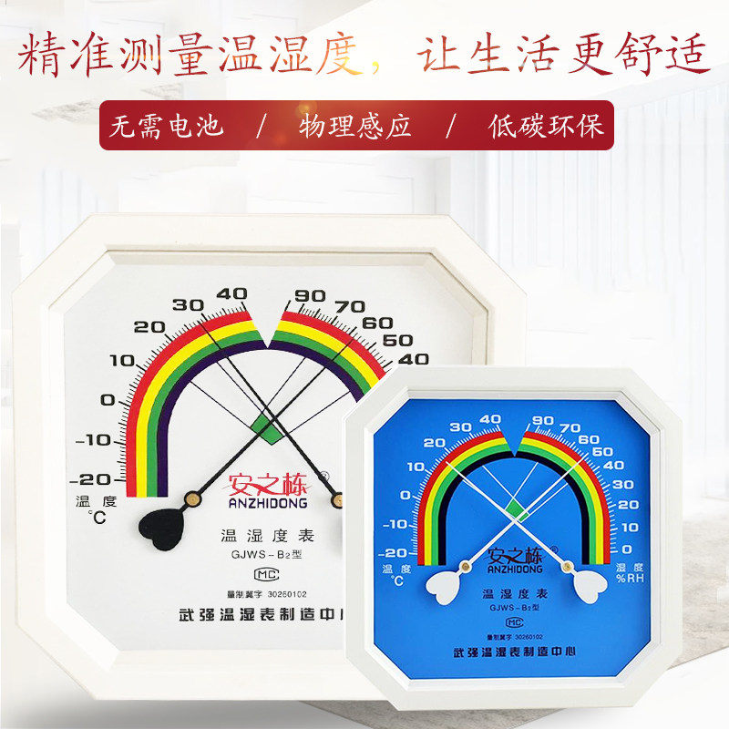 Anzhidong octagonal wall-mounted pointer temperature and humidity meter ...