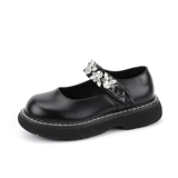 Обувь для принцессы для черной кожи, детские летние тонкие туфли в английском стиле, мягкая подошва, коллекция 2021, в британском стиле