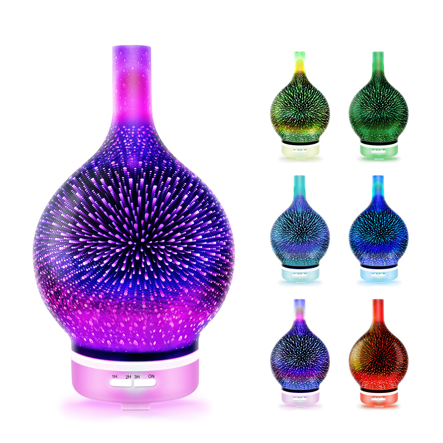 máy tạo độ ẩm philip Kính 3D máy hương liệu siêu âm máy tạo độ ẩm nhà đầy màu sắc chói văn phòng không khí lạnh sương mù đêm ẩm - Máy giữ ẩm giá máy phun sương tạo ẩm