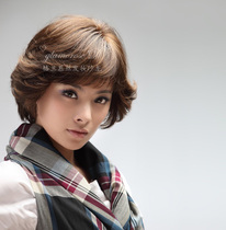 Wig physical store womens short hair curly hair middle-aged and elderly real hair wig set can be dyed with white hair Japanese quality