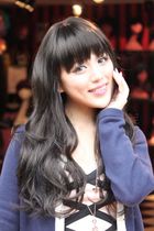 Shanghai brand wig brick store lady realistic natural long wave imported material long hair curly hair wig set