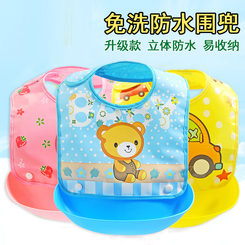 Detachable Containment Mouth Baby Eating Containment Pocket Children Saliva Meal Pocket Baby Free Toddler Imitation Silicone Waterproof Hood Garment 