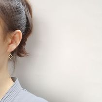 FADOOJ Day of light luxury and light jewels 10k gold geometric rhomboid bean-bean retro heart-earring earring