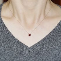 FAD Day Ensemble Light Extravagant Jewelry 10k Gold Natural Pomegranate Stone A Drill 100 Lap Gift Mom Lock Bone Chain Necklace