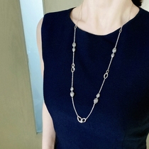 FAD Day Ensemble Light Extravagant Jewelry 925 Silver Color Hollowed-out Design Subsection Long Necklace Sweater Chain 100 Hitch a refined personality