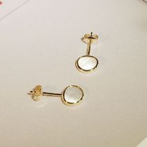 FAD Day Ensemble Light Extravagant Jewelry 10K Gold White Fritillary Solid Earrings Earrings Personality Delicate 100 Hitch Accessories