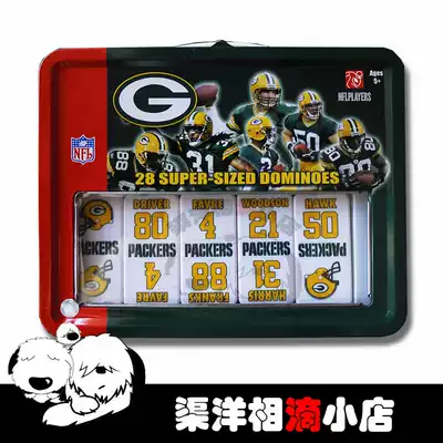 Clearance NFL Dominoes PLAYERS 28 SUPER SIZED Dominoes iron box