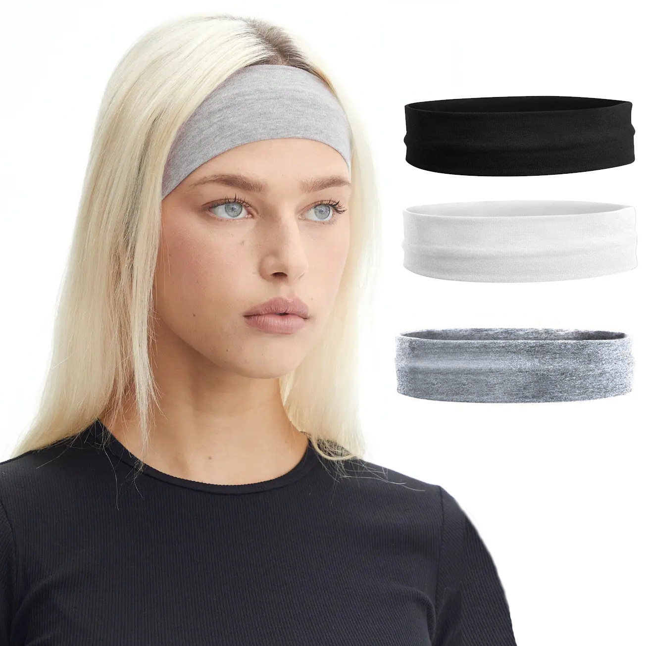 Summer Sports Hair Band Pure Cotton Lady Fitness Yoga Running Male head with sweat-and-sweat anti-sweat elastic wash-face bouquet with-Taobao