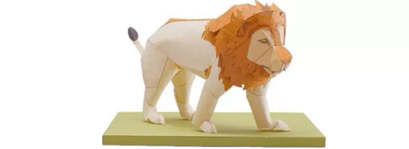 Đầy đủ 68 vận chuyển miễn phí thế giới động vật quý hiếm sư tử đực Sư tử đực 3D làm bằng tay mô hình giấy lao động tự làm không thành phẩm có hướng dẫn - Mô hình giấy