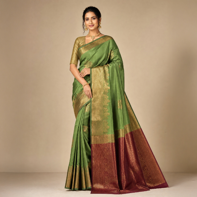 Indian and Nepalese Women's Jacquard Thin High-End New Product Elegant Festival Party Wedding Silk Blend Light Luxury Saree