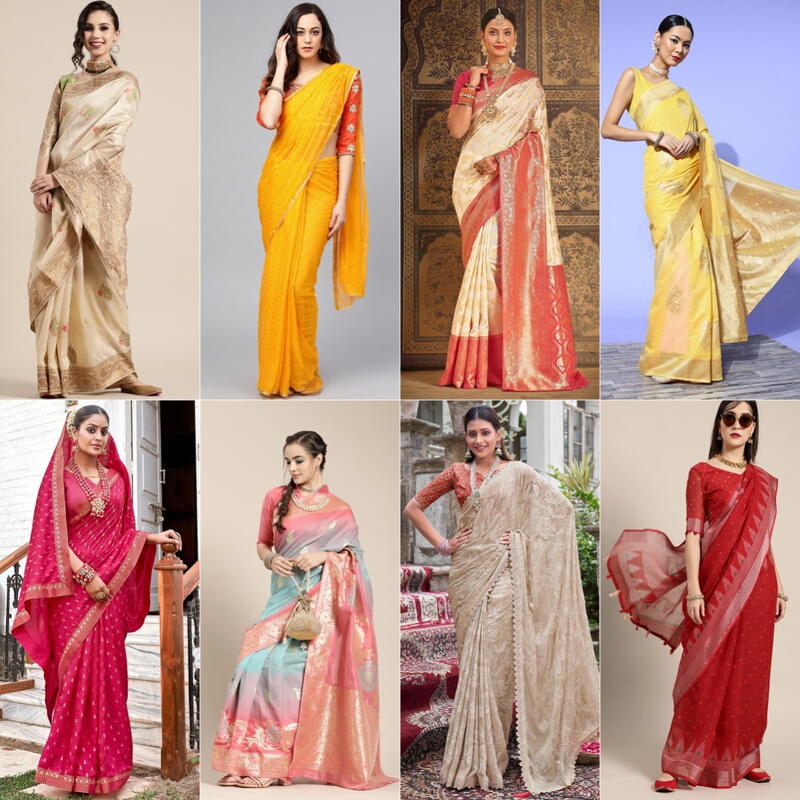 Indian Imported Clothing, Women's Ethnic Style High-End Sarees, Elegant and Graceful Indian Dance Festival Banquet Party Dresses