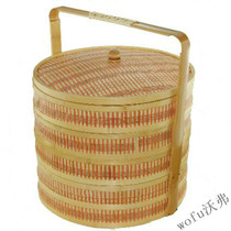 Bamboo Basket Handheld Basket Bamboo - wrapped meal basket handheld multi - layer takeaway basket gift box