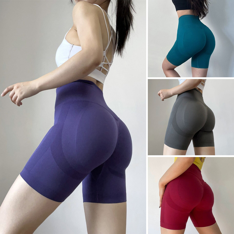 2026 New Running Yoga Pants Peach Butt Fitness Shorts Naked-Feel High-Waisted Tummy Control Sports Quarter Shorts for Women