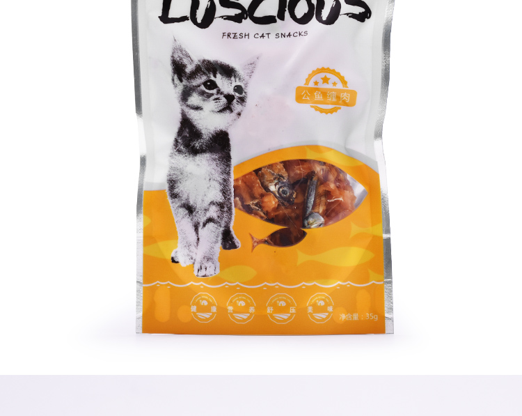 Mèo tham nhũng Luss Cat Snacks Cá sọc Cá khô Thịt gà Thịt Cá Wraps Món ăn ngon cho mèo Đồ ăn nhẹ 35g hạt zenith cho mèo