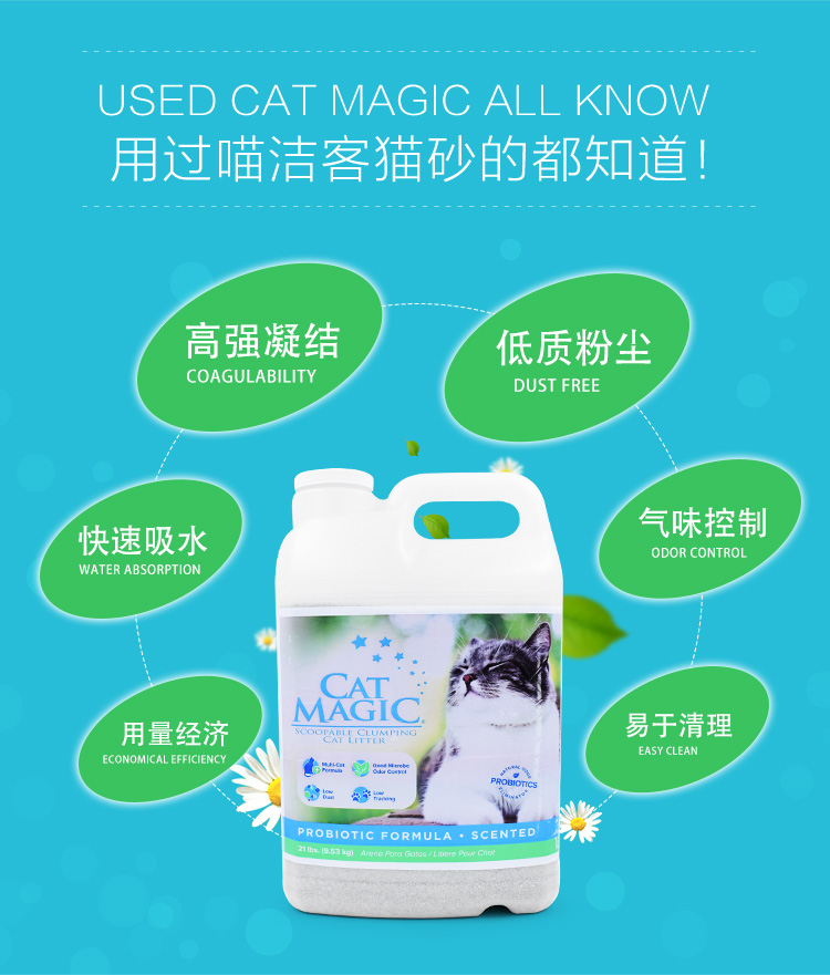 Mèo tham nhũng CatMagic Cleavage Bentonite Khử mùi cho mèo Hương thơm 21 lbs 9,53kg - Cat / Dog Beauty & Cleaning Supplies 	lược chải lông rụng cho mèo	