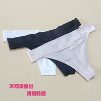 Quần lót lụa nữ thongs Quần lụa cao cấp thắt lưng eo ngắn mùa hè quyến rũ gợi cảm T quần đồ lót nam