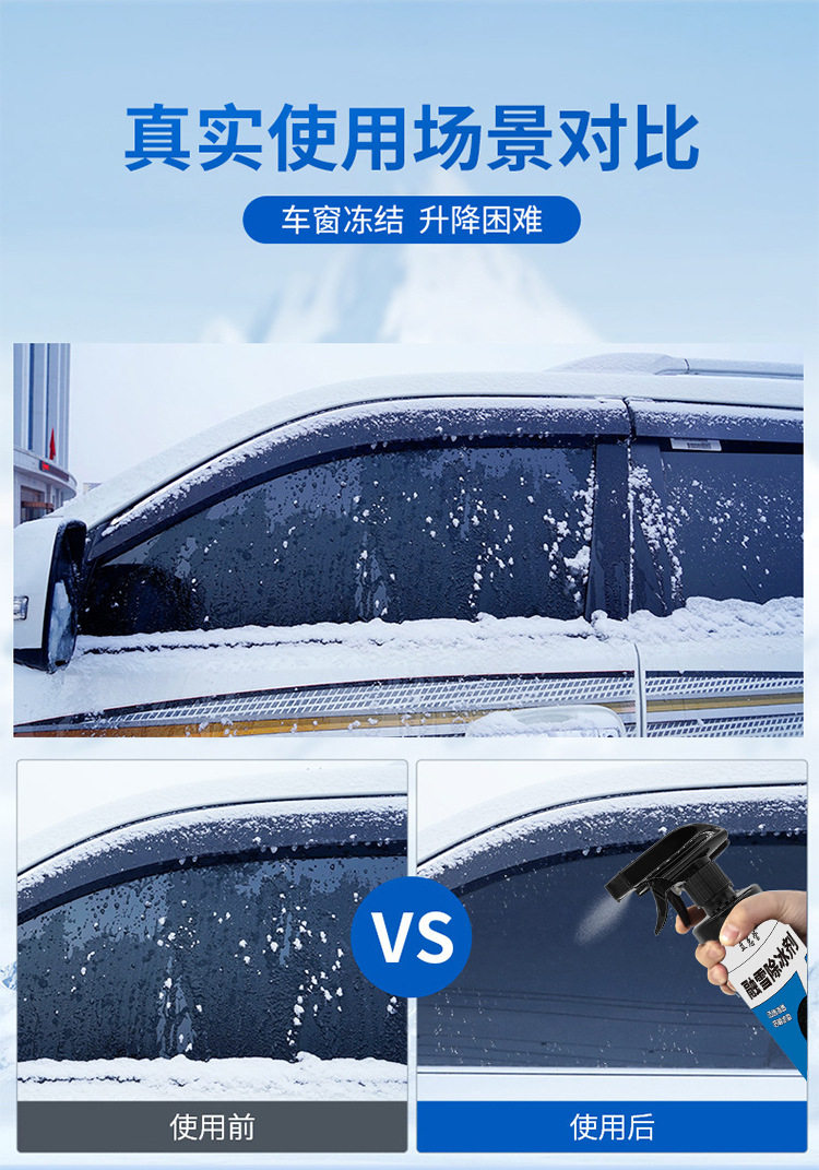 товар из китая 拍一发四汽车除冰神器车用融雪除冰剂除冰雪喷雾挡风玻璃融冰化雪 No brand