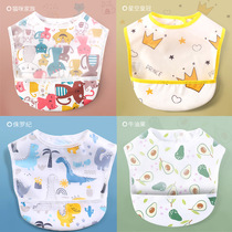 Baby Dinner Bib Meal Pocket Meal-Free Waterproof Anti-Dirty Anti-Spitting Milk Spat Towel Pure Cotton Newborn Baby Small Containment Mouth