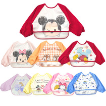 Children hood clothes autumn and winter long sleeves baby eat anti-wear cute cartoon male and female baby waterproof and anti-dirty apron