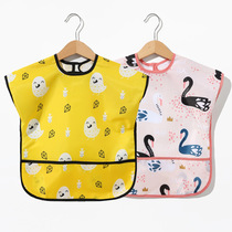 Child hood boy baby waterproof anti-dirty and breathable girl apron slim short sleeve anti-wear baby food meal