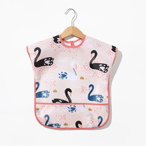 Childrens hood short sleeves Anti-wear Summer thin Male girl baby Baby food Dining Around Pocket Waterproof Anti-Dirty Apron